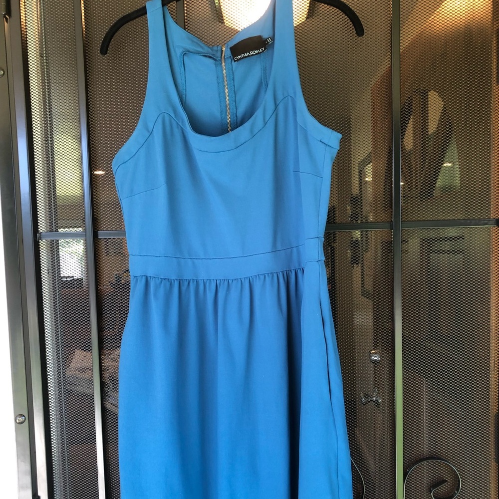 Teal Cynthia Rowley Sleeveless Empire Waist Dress